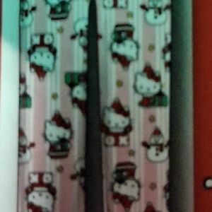 Womens Hello Kitty Festive Pink Pajama Bottoms Size LARGE